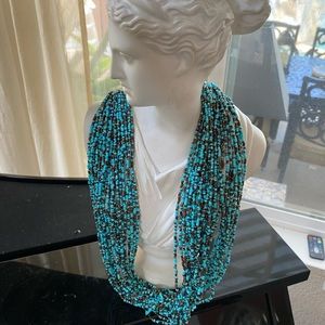 Thirty strands of small beaded necklace